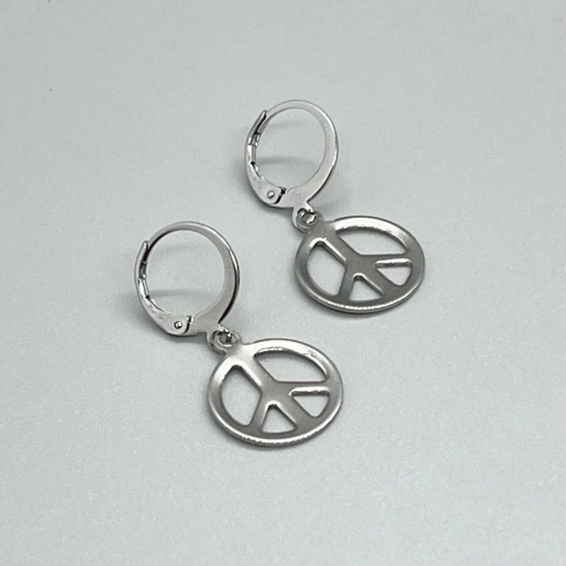 Go Ethnic Fashion - Kolczyki ze stali nierdzewnej PEACE SIGN