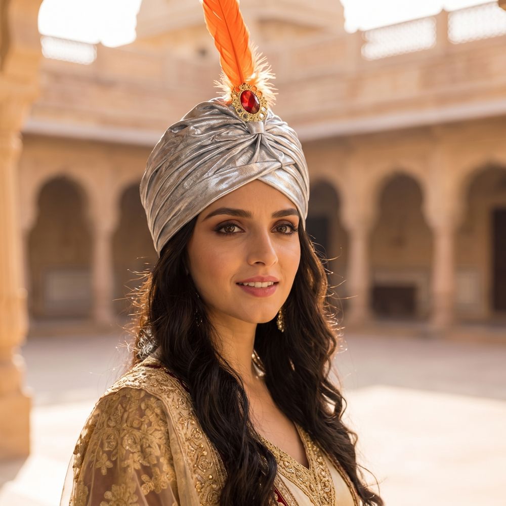 Kapelusz turban z piórami, kap – Ethnic Fashion India recenzja i cena
